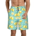 thumbnail image 1 of Logiee Yellow Lemon Print Mens Swim Trunks Quick Dry Board Shorts,Breathable Hawaii Beach Shorts Swimwear Bathing Suits-Medium, 1 of 6