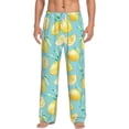 thumbnail image 1 of Logiee Yellow Lemon Print Pajama Pants for Men,Men’s Pajama Bottoms,Mens PJ Pants with Pockets & Button Fly-Large, 1 of 6