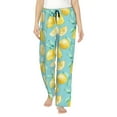 thumbnail image 1 of Logiee Yellow Lemon Print Women Pajama Pants,Comfy Pj Bottom with Pockets & Drawstring,Stretch Casual Sleepwear-XX-Large, 1 of 6