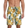 thumbnail image 1 of Logiee Yellow Tulips Print Men's Pajama Shorts with Drawstring & Pockets,Sleep Shorts for Men,Sleepwear Bottoms,Elastic Waistband Loungewear-X-Large, 1 of 6