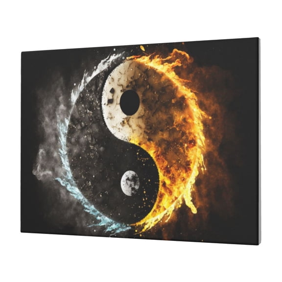 Logiee Yin Yang Print Canvas Wall Art,Canvas Picture Prints with Frame, Wall Art Decorative,Canvas Decorative,Suitable for Living Room Bedroom Office Room 30x40