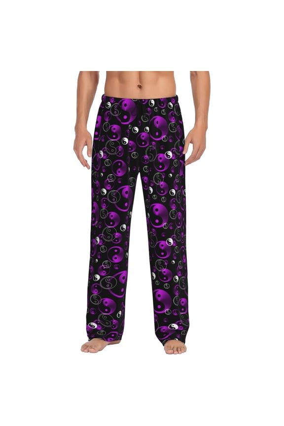 Yin Yang1 Print Pajama Pants for Men,Men’s Pajama Bottoms,Mens PJ Pants with Pockets & Button Fly-XX-Large