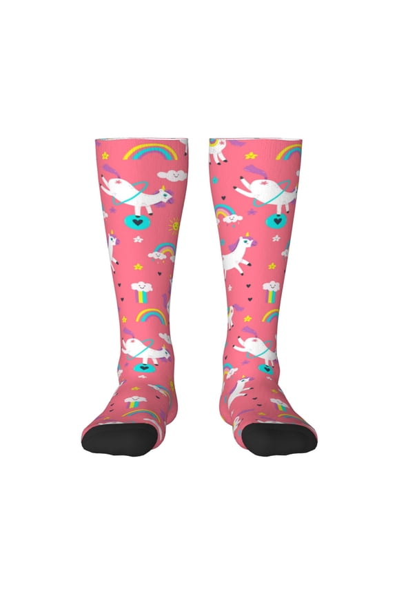 Yoga Unicorn Print Gift Stocking Stuffers,Adult Stockings,Novelty Socks,Funny Socks Birthday Running Walking Sleeping