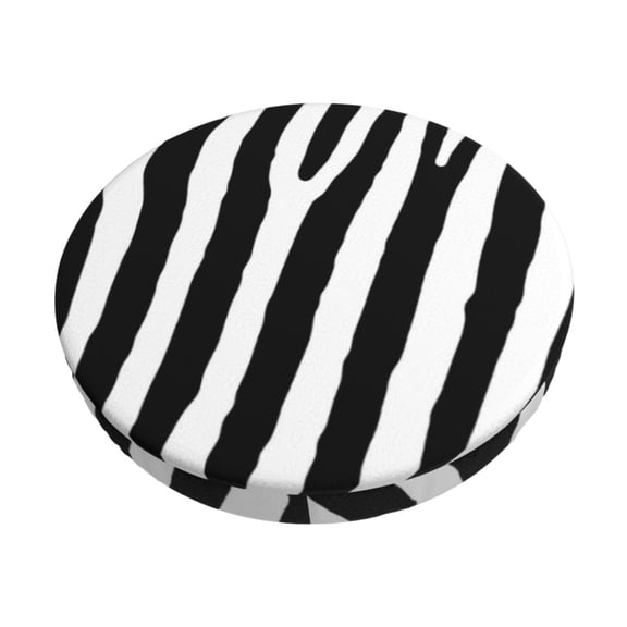 Logiee Zebra Print Stool Covers Round,Bar Stool Covers,Watedrproof Stool Slipcover with Elastic,Stool Cushion,Round Bar Stool Seat Covers for Bar Round Chair-12 inch