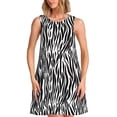 thumbnail image 1 of Logiee Zebra Print Summer Dresses for Women,Beach Sleeveless Flowy Pocket Tshirt Tank Sundresses,Women's Sleeveless Dress, 1 of 7