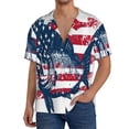thumbnail image 1 of Logiee bass fish with the USA flag Print Men's Button Down Shirts Short Sleeve, Summer Beach Shirts,Vacation Wedding Shirts,Men's Casual Button-Down Shirts with Pocket-Small, 1 of 5