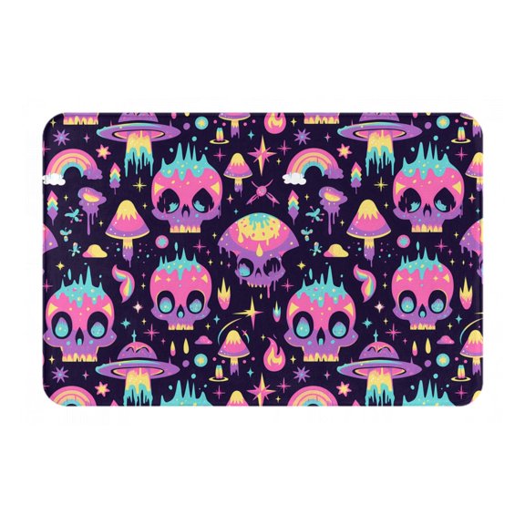 Logiee cartoon Skull rainbow space Print Welcome Mats for Entryway,Door Mat for Front Door,Entry Mat,Doormat for Garden, Garage, Patio, Home, Porch Decor