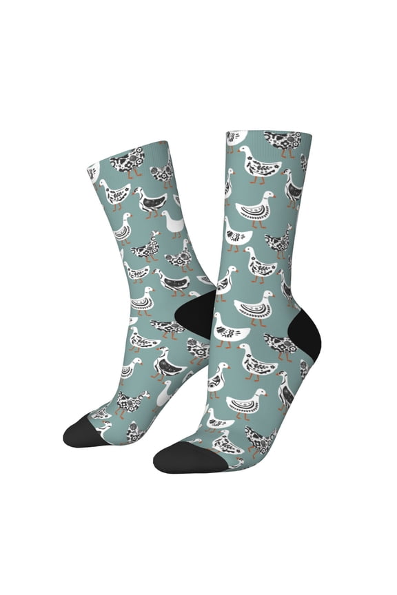 cartoon geese Print Adult Socks for Men & Women,Calf Socks, Ankle Socks,Boots Socks,Breathable Casual Sock,Unisex Crew Socks