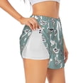 thumbnail image 1 of Logiee cartoon geese Print Women 2 in 1 Running Shorts,High Waisted Athletic Shorts,Gym Workout Shorts with Liner Pockets-Medium, 1 of 7