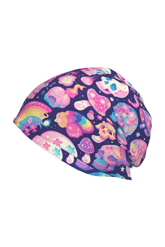 cartoon rainbow Skull Print Unisex Knit Beanie for Men Women Winter Hat,Beanies Skull Caps