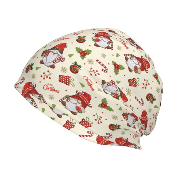Logiee cute Santa with Gifts Print Unisex Knit Beanie for Men Women Winter Hat,Beanies Skull Caps