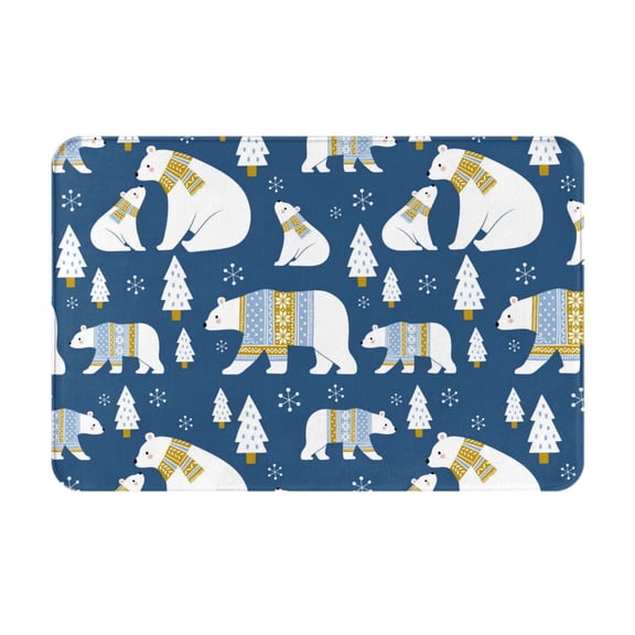 Logiee cute winter bear Print Welcome Mats for Entryway,Door Mat for Front Door,Entry Mat,Doormat for Garden, Garage, Patio, Home, Porch Decor