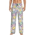 thumbnail image 1 of Logiee different patchwork Print Pajama Pants for Men,Men’s Pajama Bottoms,Mens PJ Pants with Pockets & Button Fly-3X-Large, 1 of 6
