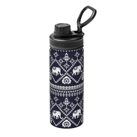 Logiee elephants Print Water Bottle,18oz Sports Insulated Kettle for Cycling Gym Basketball Outdoor, Suitable as a Present