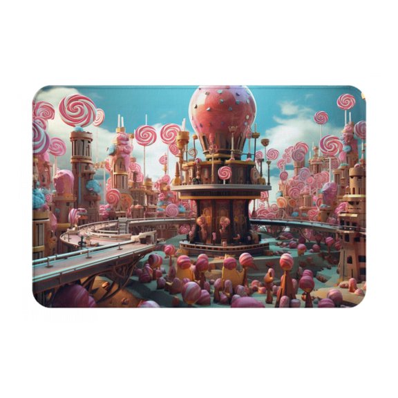 Logiee fairy-tale-world-with-delicious-candy Print Welcome Mats for Entryway,Door Mat for Front Door,Entry Mat,Doormat for Garden, Garage, Patio, Home, Porch Decor