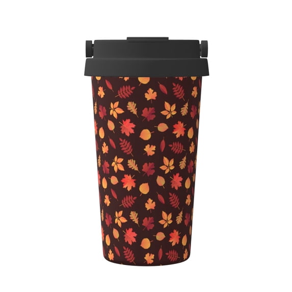 Logiee fall Maple leaf Print Stainless Steel Coffee Tumbler, Travel Coffee Mug, Insulated Coffee Mug with Lid, Spill Proof Coffee Cup, Portable Thermal Mug