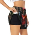 thumbnail image 1 of Logiee farm work Print Women 2 in 1 Running Shorts,High Waisted Athletic Shorts,Gym Workout Shorts with Liner Pockets-Large, 1 of 7