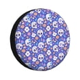 thumbnail image 1 of Logiee flower Skull cartoon Print Spare Tire Cover, Universal Wheel Protectors,Waterproof Dust-Proof UV Sun Wheel Tire Cover,Fit for SUV, RV, Travel Trailer, Truck-14 inch, 1 of 6