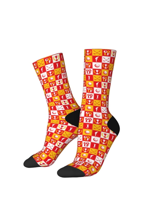 golf Print Adult Socks for Men & Women,Calf Socks, Ankle Socks,Boots Socks,Breathable Casual Sock,Unisex Crew Socks