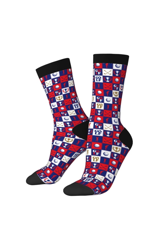 golf Print Adult Socks for Men & Women,Calf Socks, Ankle Socks,Boots Socks,Breathable Casual Sock,Unisex Crew Socks
