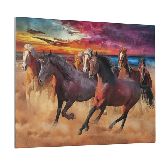 Logiee a herd of horses Print Canvas Wall Art ,Art Poster,Canvas Decorative Picture,Decor Wall Pictures for Living Room Bedroom Bathroom,Ready to Hang