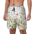 thumbnail image 1 of Logiee hummingbird in floral Print Men's Swim Trunk,Quick Dry Board Shorts ,Men's Swim Trunks with Compression Liner, Bathing Suits with Pockets-Medium, 1 of 6