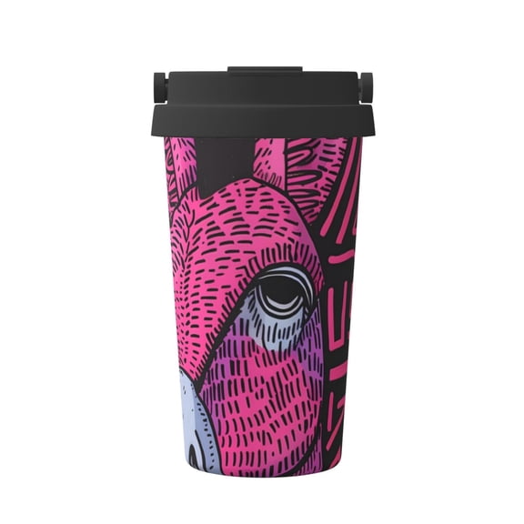 Logiee ink Donkey Pop Art Print Stainless Steel Coffee Tumbler, Travel Coffee Mug, Insulated Coffee Mug with Lid, Spill Proof Coffee Cup, Portable Thermal Mug