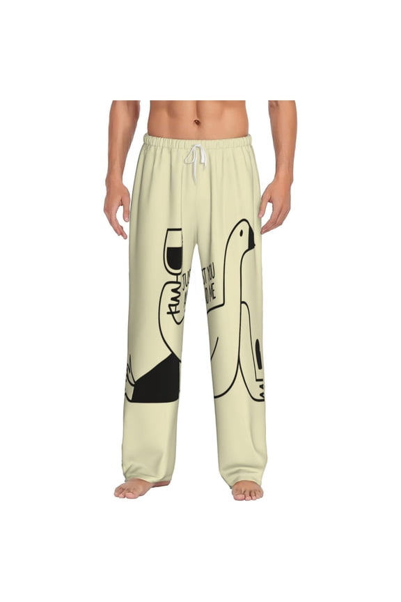 just you and me Print Pajama Pants for Men,Men’s Pajama Bottoms,Mens PJ Pants with Pockets & Button Fly-Large