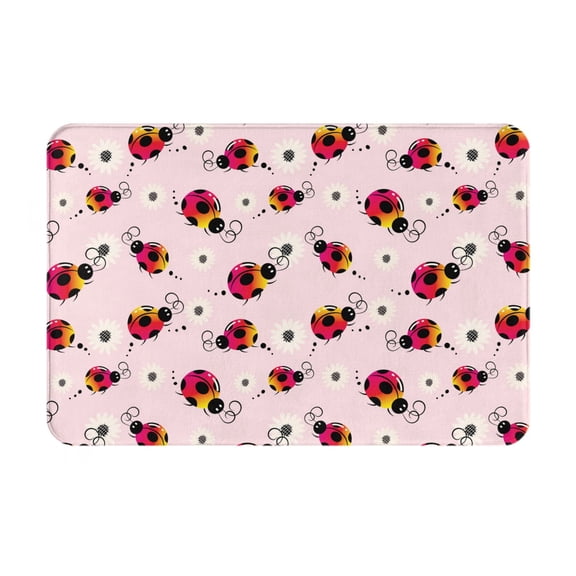 Logiee ladybugs and flower Print Welcome Mats for Entryway,Door Mat for Front Door,Entry Mat,Doormat for Garden, Garage, Patio, Home, Porch Decor