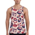 thumbnail image 1 of Logiee record rock Skull lips Print Men's Workout Tank Top,Quick Dry Workout Tank Top,Gym Muscle Tee,Fitness Bodybuilding Sleeveless T Shirt-Medium, 1 of 7