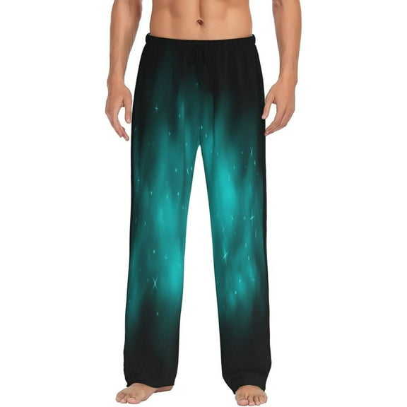 Logiee stars and sparkles Print Pajama Pants for Men,Men’s Pajama Bottoms,Mens PJ Pants with Pockets & Button Fly-X-Large