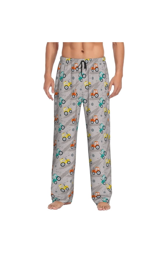 truck car Print Pajama Pants for Men,Men’s Pajama Bottoms,Mens PJ Pants with Pockets & Button Fly-XX-Large