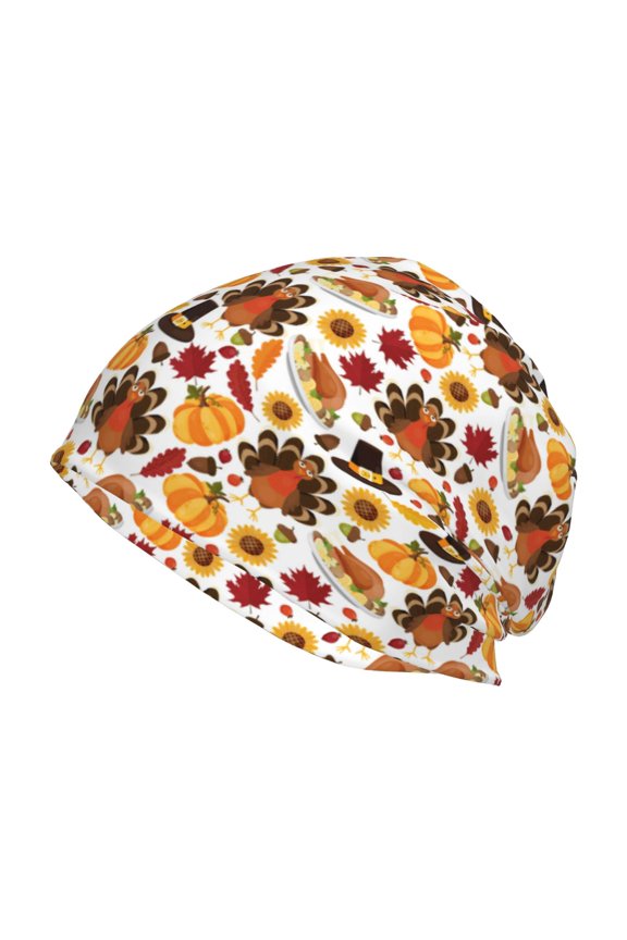 turkey hat Pumpkin Print Unisex Knit Beanie for Men Women Winter Hat,Beanies Skull Caps