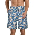 thumbnail image 1 of Logiee white Skull daisy in water Print Mens Swim Trunks Quick Dry Board Shorts,Breathable Hawaii Beach Shorts Swimwear Bathing Suits-Large, 1 of 6
