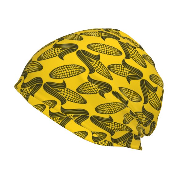 Logiee yellow Corn Print Unisex Knit Beanie for Men Women Winter Hat,Beanies Skull Caps