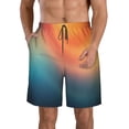 thumbnail image 1 of Logiee yellow orange and teal Print Mens Swim Trunks Quick Dry Board Shorts,Breathable Hawaii Beach Shorts Swimwear Bathing Suits-Small, 1 of 6