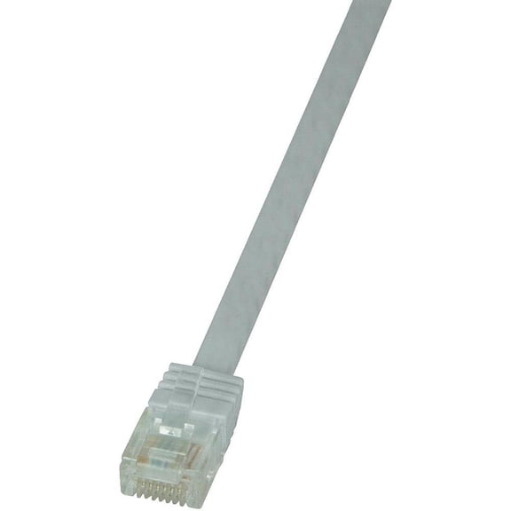 Logilink CF2081U Cat.6 U/UTP SlimLine Flat Patch Cable, 7.50 Meter Length, White, White, 7.50 M
