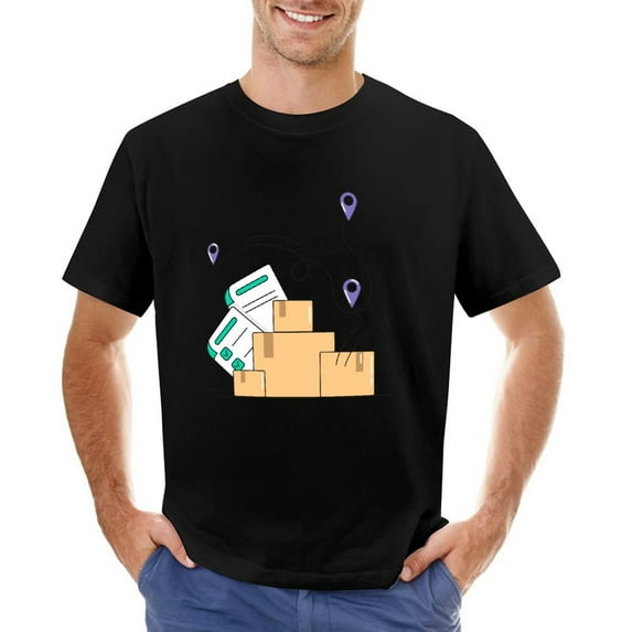 Logistic Men’s T-Shirt 100% Cotton Casual Short Sleeve Tops Gift Tee Black 3XL