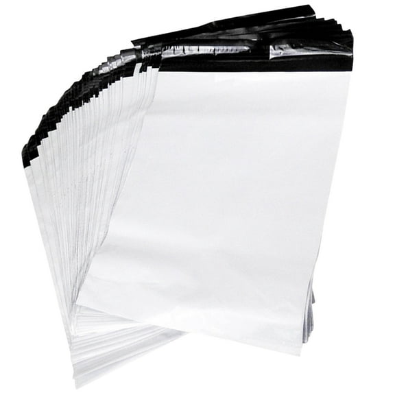 Logistics Bag Shipping Bags Clothing Plastic Packing Poly Medium Thicken Hot Melt Adhesive 100 Pcs White