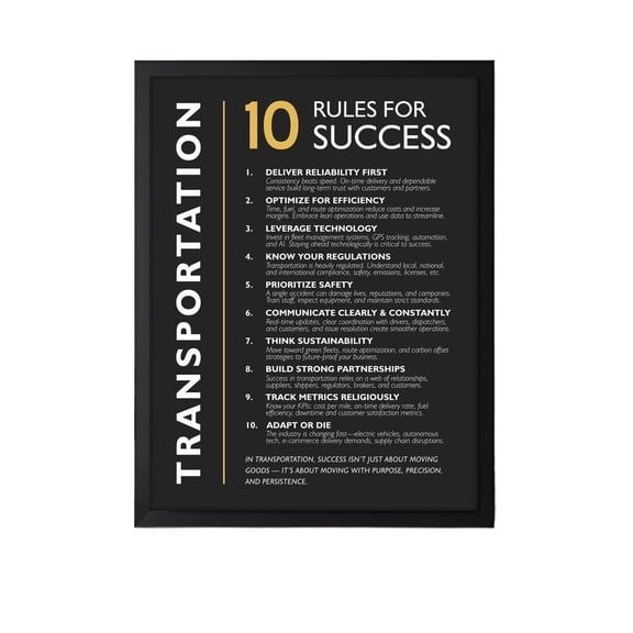 Logistics Office Poster Transportation Rules For Success Wall Decor