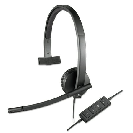 Logitech 981-000570 H570e Monaural Over The Head Wired Headset - Black