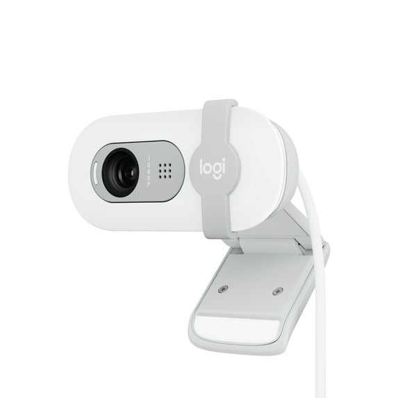 Logitech Brio 100 Full HD Webcam for Meetings and Streaming, Auto-Light Balance, Built-In Mic, Privacy Shutter, Off-white