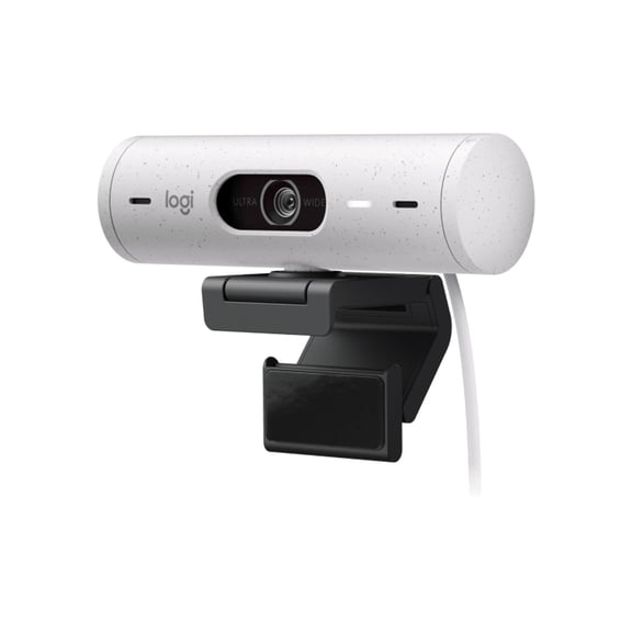Logitech BRIO 500 Wired HD Webcam, 60 fps/1080p, Live Streaming, Auto Light Correction, Auto Framing and Show Mode Support, 4MP, USB-C, for laptops, LCDs or monitors, Windows/macOS/ChromeOS, white