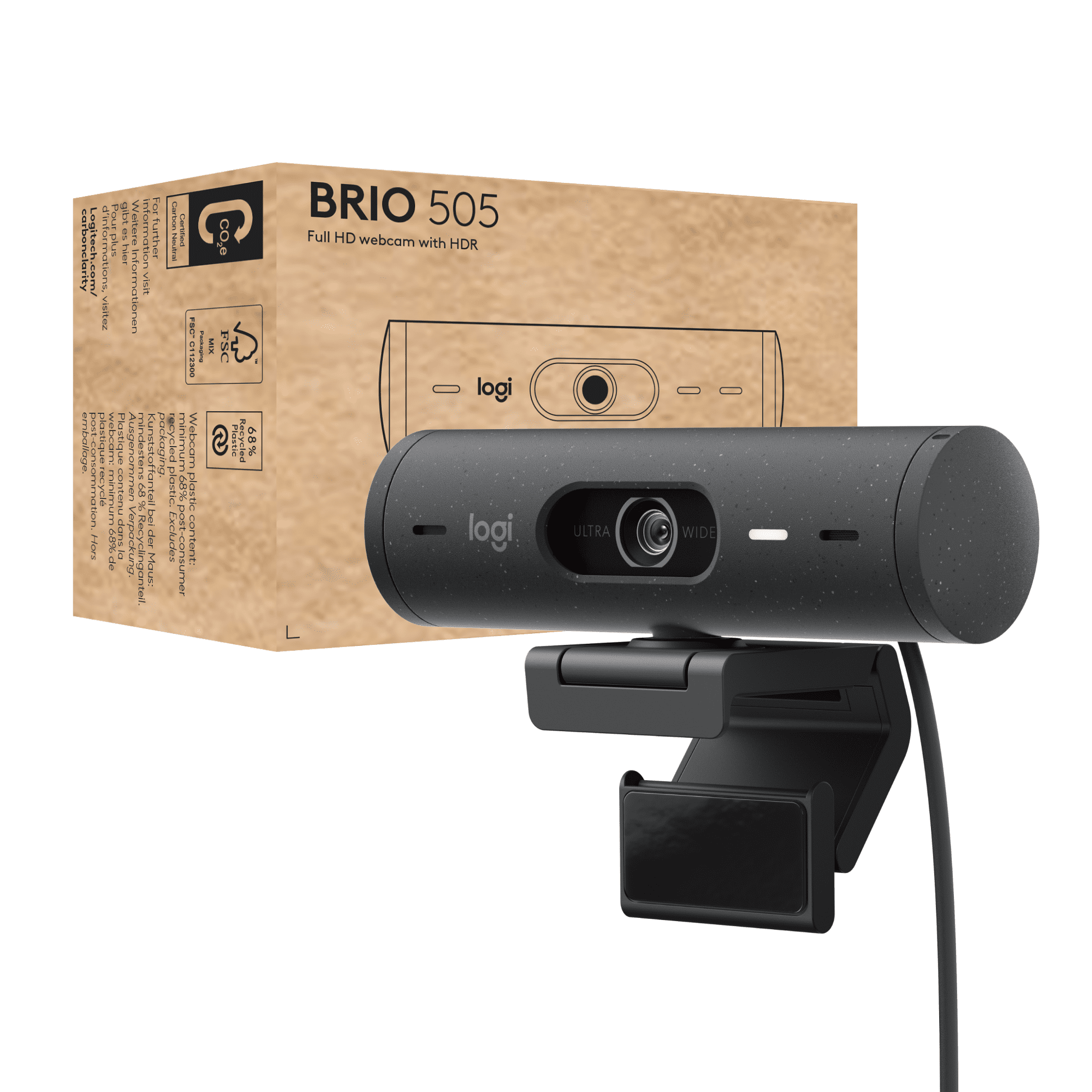 Logitech Brio 505 Full HD Webcam with Auto Light Correction