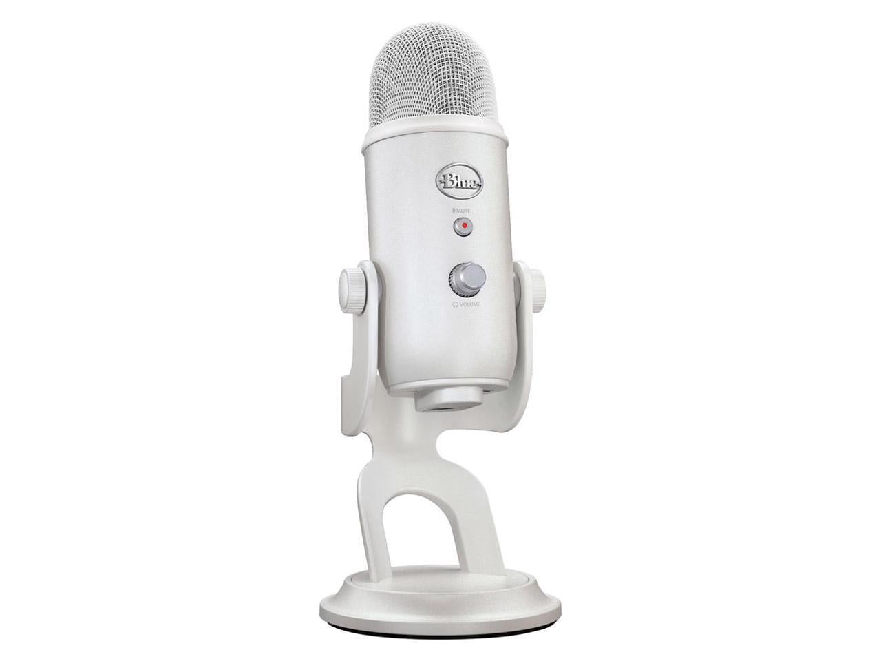 Logitech Blue Yeti Premium USB Gaming Microphone for Streaming, Blue VO!CE Software, PC, Podcast, Studio, Computer Mic, Exclusive Streamlabs Themes, Special Edition Finish - White Mist