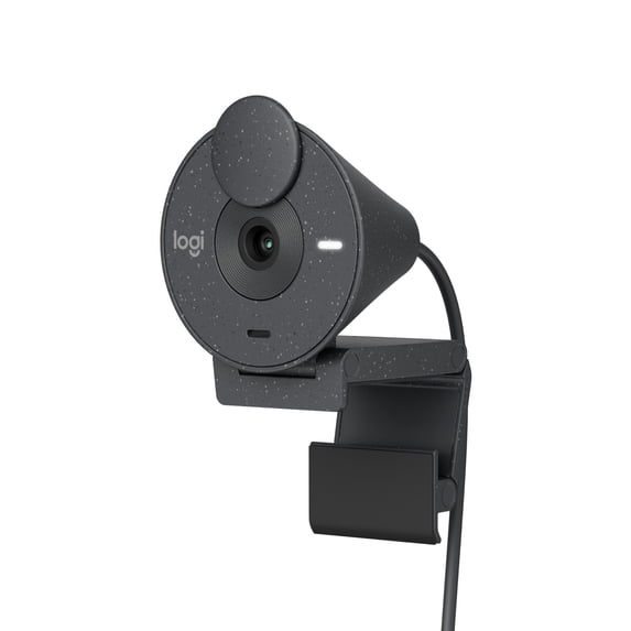 Logitech Brio 1080p Webcam, Auto Light Correction, Privacy Shutter, USB-C, Graphite