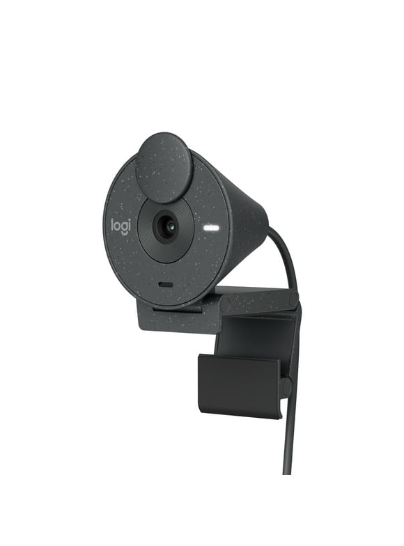 Logitech Brio 1080p Webcam, Auto Light Correction, Privacy Shutter, USB-C, Graphite
