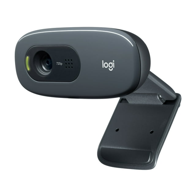 Logitech C270 HD Webcam with noise-reducing mics for video calls, Black