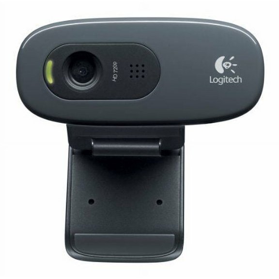 Logitech C270 Webcam - Black - USB 2.0 - 3 Megapixel Interpolated - 1280 x 720