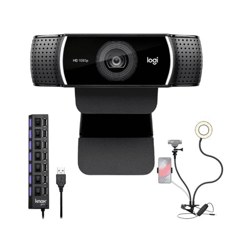 Logitech C922 Pro Stream HD Webcam with Microphone, USB Hub and